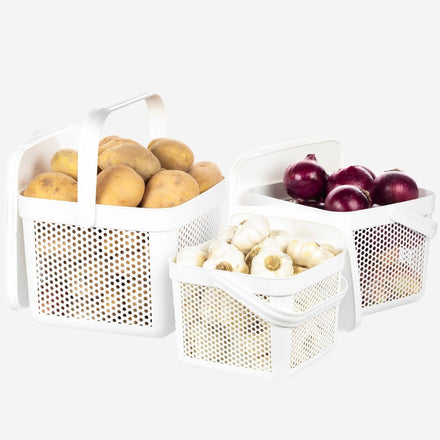 Kunststoff Korb Rattan - Set 3-teilig