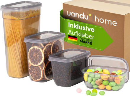 uandu Vorratsdosen mit Deckel Luftdicht 4er Set