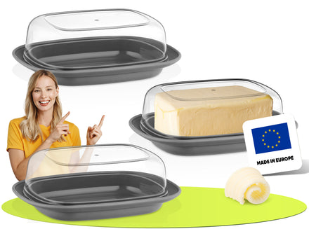 Butterdose mit Deckel Kunststoff - 3 set