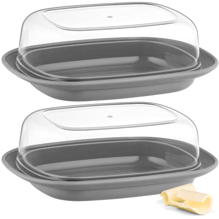 Butterdose mit Deckel Kunststoff - 2 set
