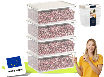 uandu Gefrierbox Set, Frischhaltedosen mit Deckel - 4x4300ml