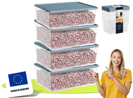 uandu Gefrierbox Set, Frischhaltedosen mit Deckel - 4x4300ml