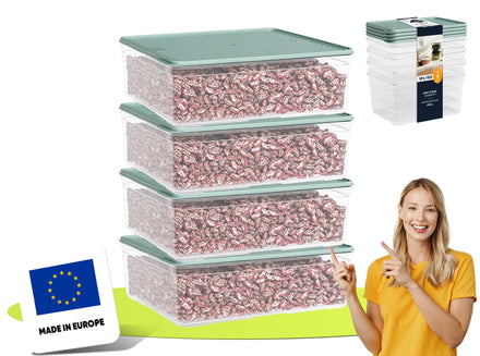 uandu Gefrierbox Set, Frischhaltedosen mit Deckel - 4x3250ml