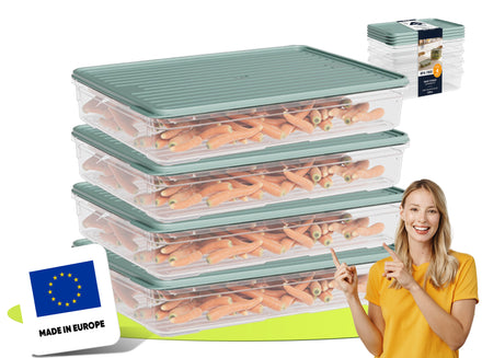 uandu Gefrierbox Set, Frischhaltedosen mit Deckel - 4x2200ml