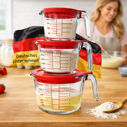 uandu Messbecher Glas Set 3-teilig (1000ml, 500ml, 250ml)