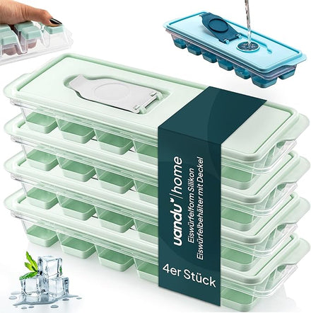 Eiswürfelform Silikon mit Deckel - 4 stück