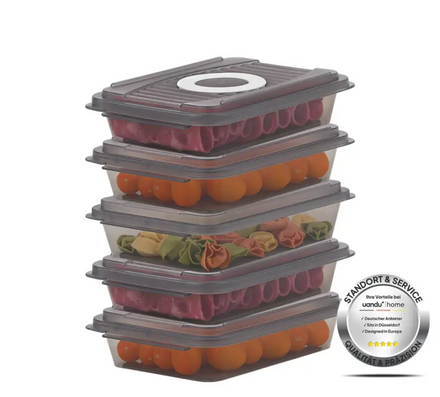 uandu Mikrowellengeeignet und Gefriergeeignet, Vorratsdosen mit Deckel 5er Set,